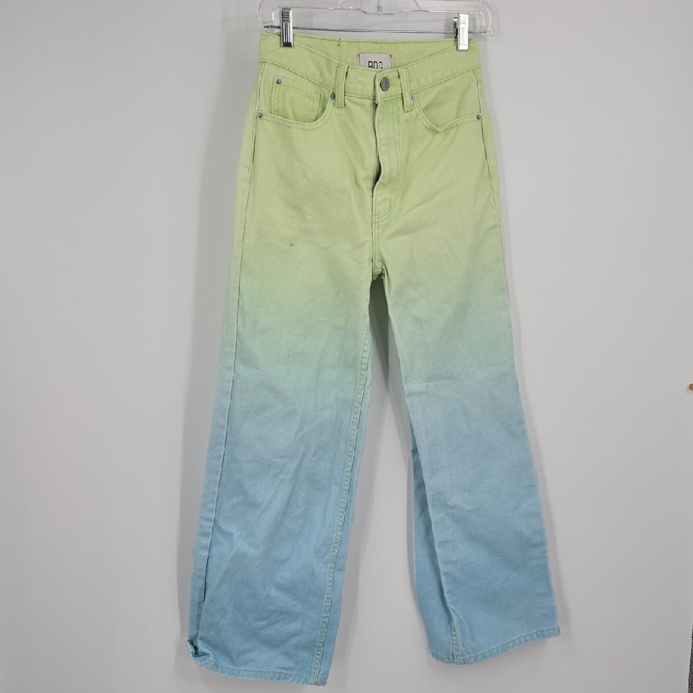 BDG Light Green And Blue Ombre Denim High & Wide Size 26